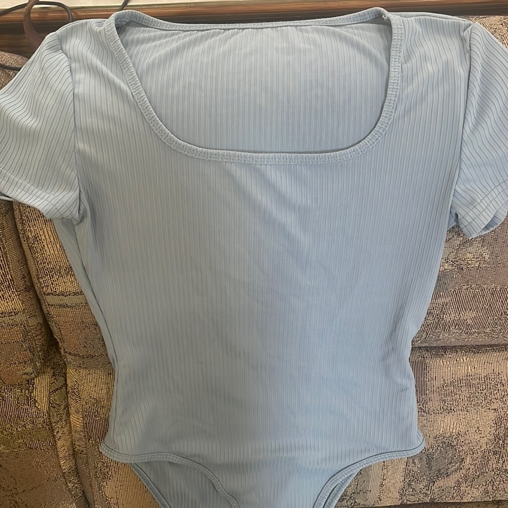 Baby blue corduroy body suit
